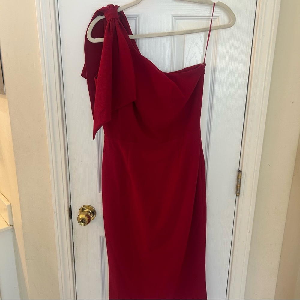 NWT Dress the Population One-Shoulder Red Dress Size Medium
